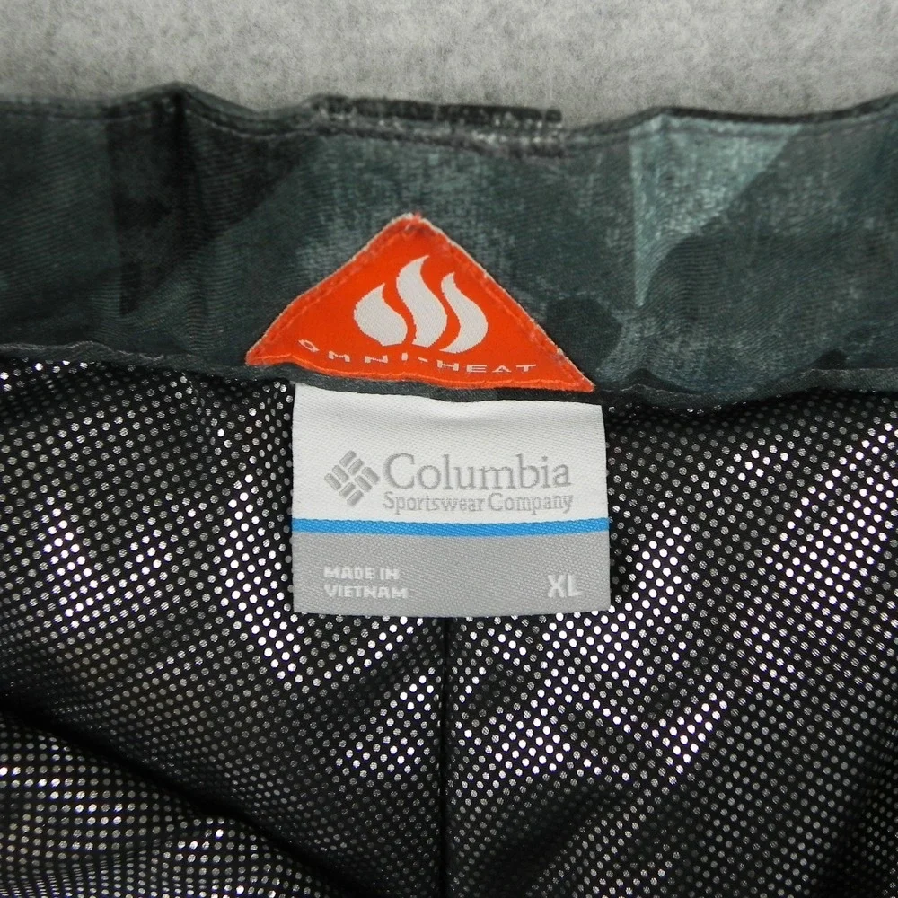 Columbia‎ Snow Pants Boys Youth XL Omni-Heat Cargo Ski Snowboard Sled Gray Camo